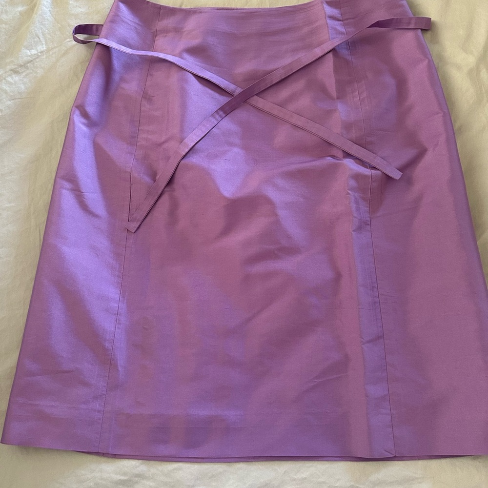 Ann Taylor Purple A-Line Wrap Skirt Knee-Length